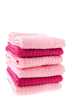 Stacked pink towels
