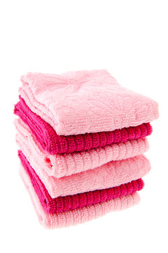 Stacked pink towels