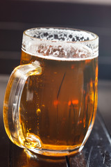 glass of fresh lager beer