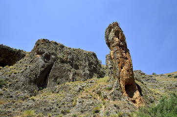 Scenic rock landscape in Galilee, Israel