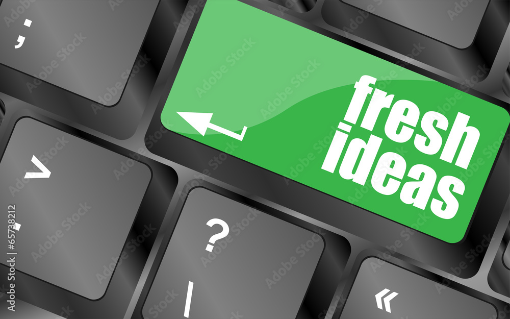 Poster fresh ideas button on computer keyboard key