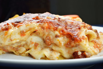 lasagne emiliane in primo piano