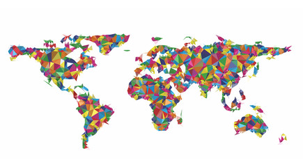 Geometric colorful worldmap