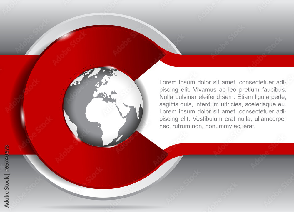 Aufkleber vector background for brochure or flyer with a globe.