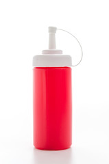 Sauce bottle isolated white background