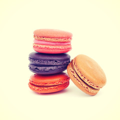 Sweet and colourful french macarons retro-vintage style