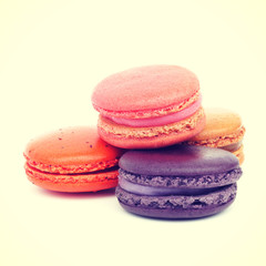 Sweet and colourful french macarons retro-vintage style