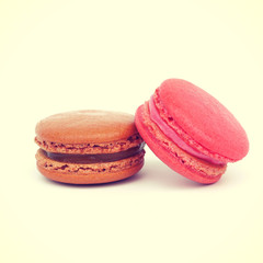 Sweet and colourful french macarons retro-vintage style