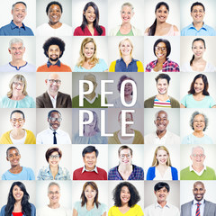 Portrait of Multiethnic Diverse Colorful People