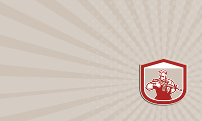 Business card Military Serviceman Assault Rifle Crest Retro