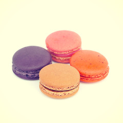 Sweet and colourful french macarons retro-vintage style
