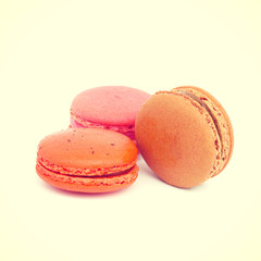 Sweet and colourful french macarons retro-vintage style