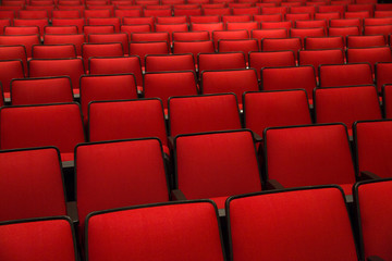 Fototapeta premium Red Chairs in movie theater