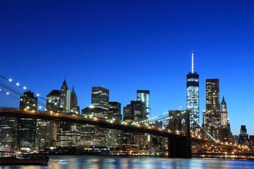 Brooklyn Bridge and Manhattan Skyline , New York City