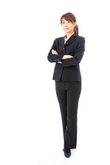 asian businesswoman on white background