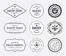 Bakery goods badges black and white