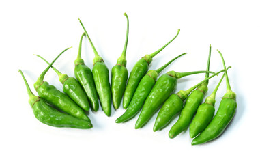 Green peppers isolated on white