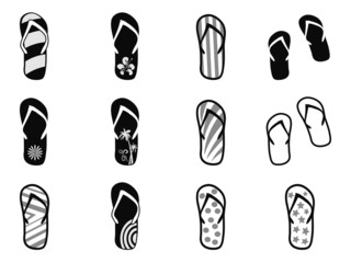 Flip flops icons set