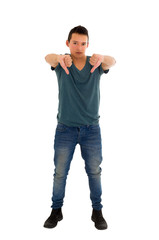 hispanic teen on white background