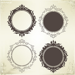 Vector Frame and Border on Vintage Background