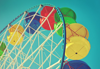 Ferris wheel in retro vintage style