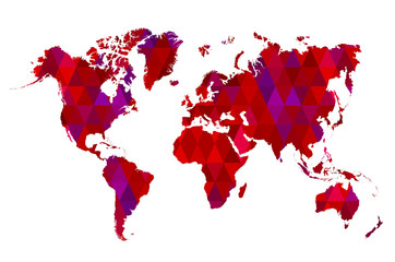 World Map Mosaic Tiles Abstract Vector