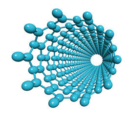 3D model of a carbon nanotube, front view
