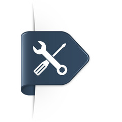 Screwdriver and spanner - Dunkelblauer Sticker Pfeil