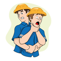 First Aid choke, heimlich maneuver