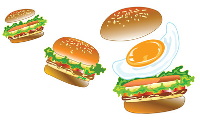 3 burger egg