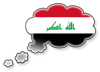 Flag in the cloud, isolated on white background