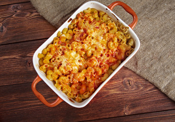 pasta Elbow macaroni  bake with pancetta