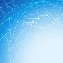 Fototapeta premium Bright blue molecule abstract intricacy background