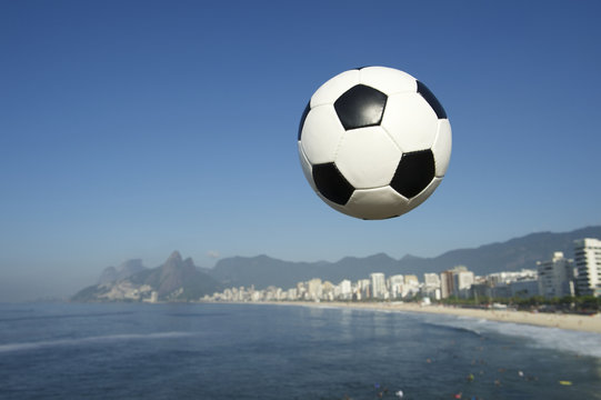 Brazil Football Soccer Ball Above Rio de Janeiro