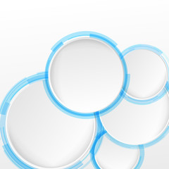 Bright blue circle design elements