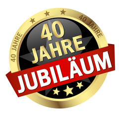 Button mit Banner " 40 JAHRE JUBILÄUM "