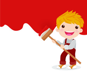 Boy with paint