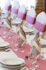 light pink wedding table set