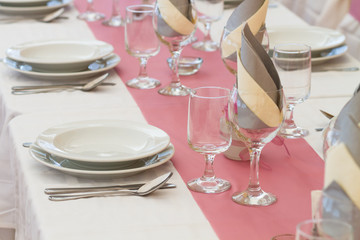 light pink wedding table set