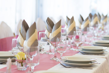 detail of wedding or event table set
