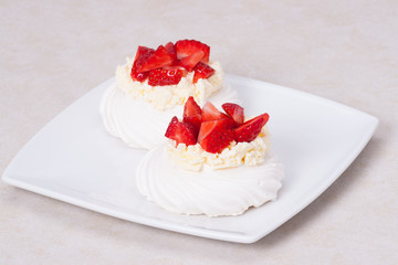 Strawberry Meringues Dessert Pavlova