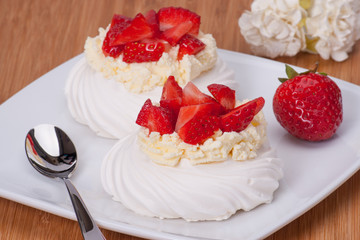 Strawberry Meringues Dessert Pavlova