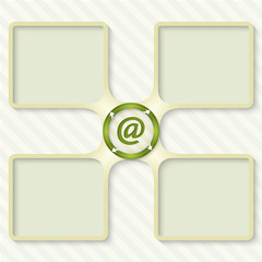 Obraz premium four boxes for entering text with arrows and email icon