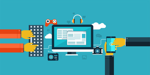 Flat design icons for web and mobile.