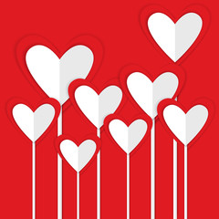Plakat set of paper vector hearts