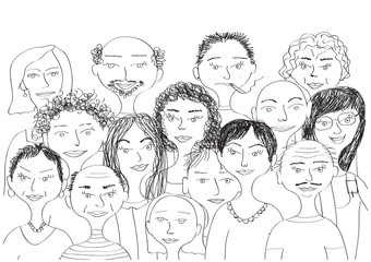 group of people sketch