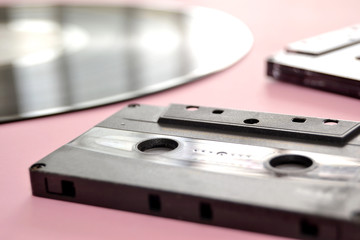 Tape cassette and vinyl record