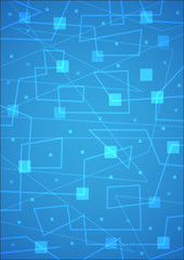 abstract blue background of lines and squares