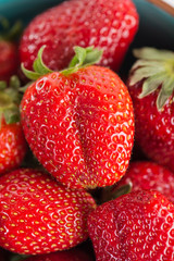 many red ripe strawberries.