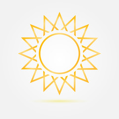 Orange minimal vector sun icon